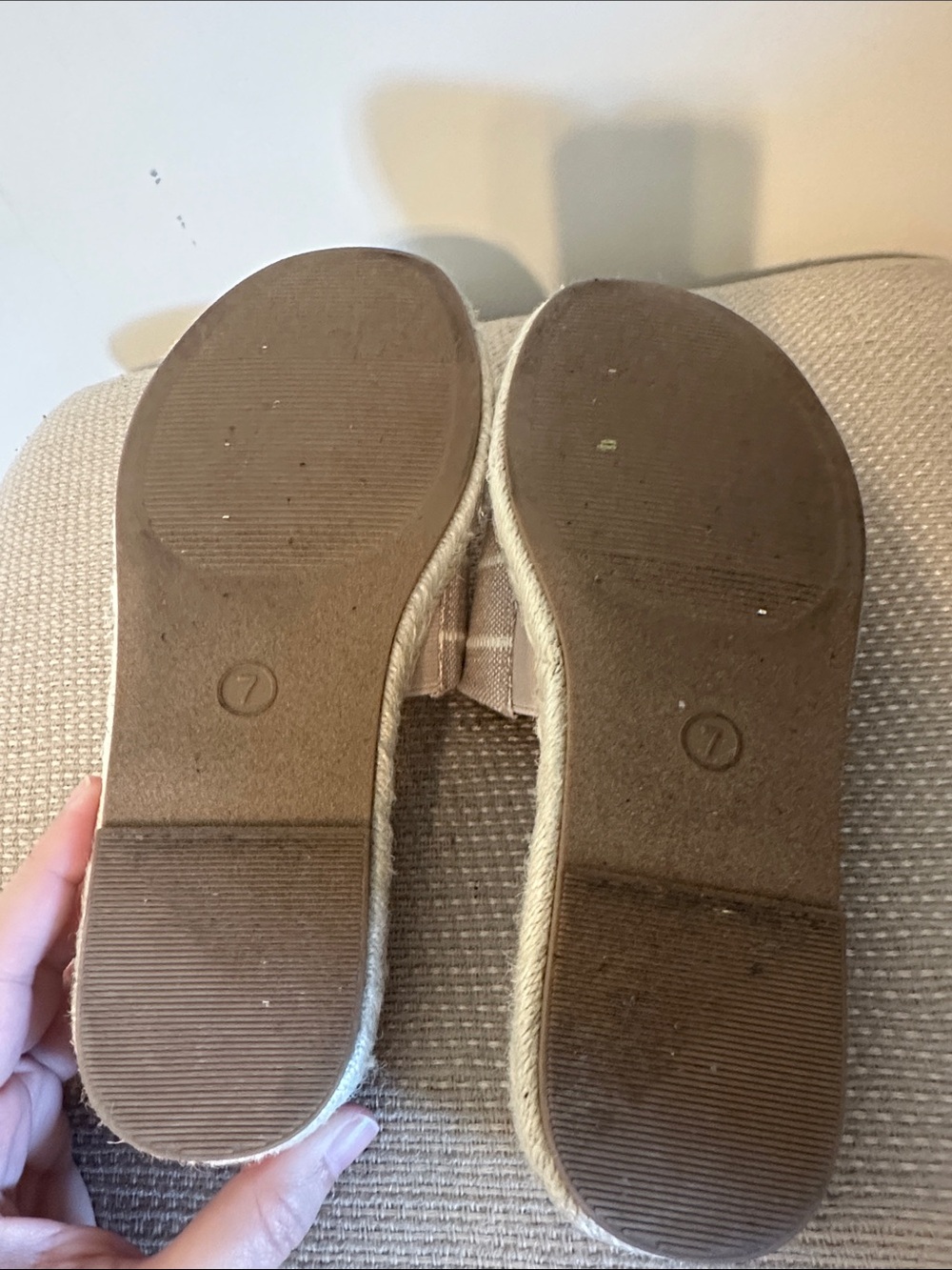 Universal Thread Beige Stripe Espadrille Slide Sandals - Picture 3 of 4